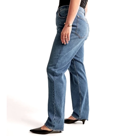 Abercrombie & Fitch The '90s Straight Ultra High Rise Curve Love Jeans 35 20 S - Picture 4 of 16